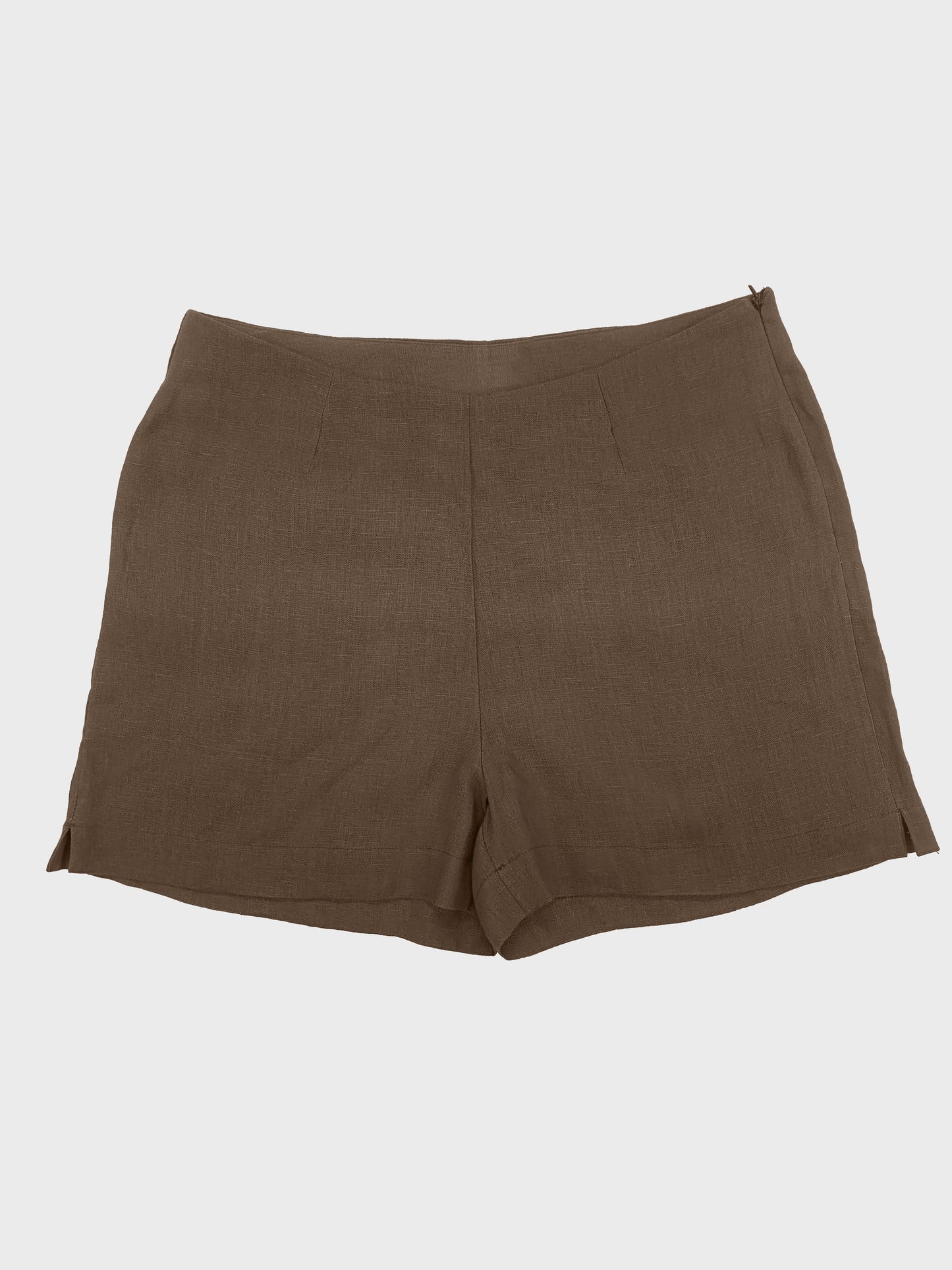 shorts de lino high rise