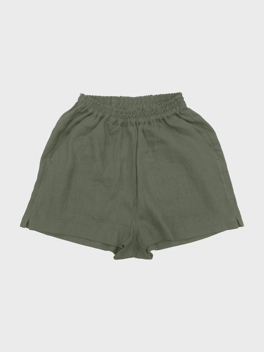 shorts de lino con resorte