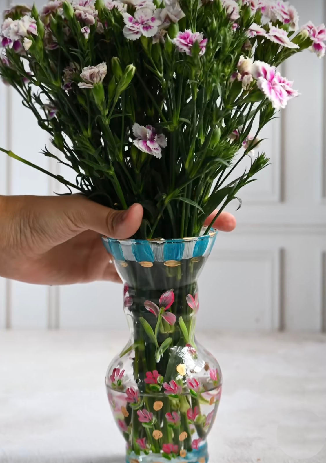 florero de cristal pintado - Barioles Casa